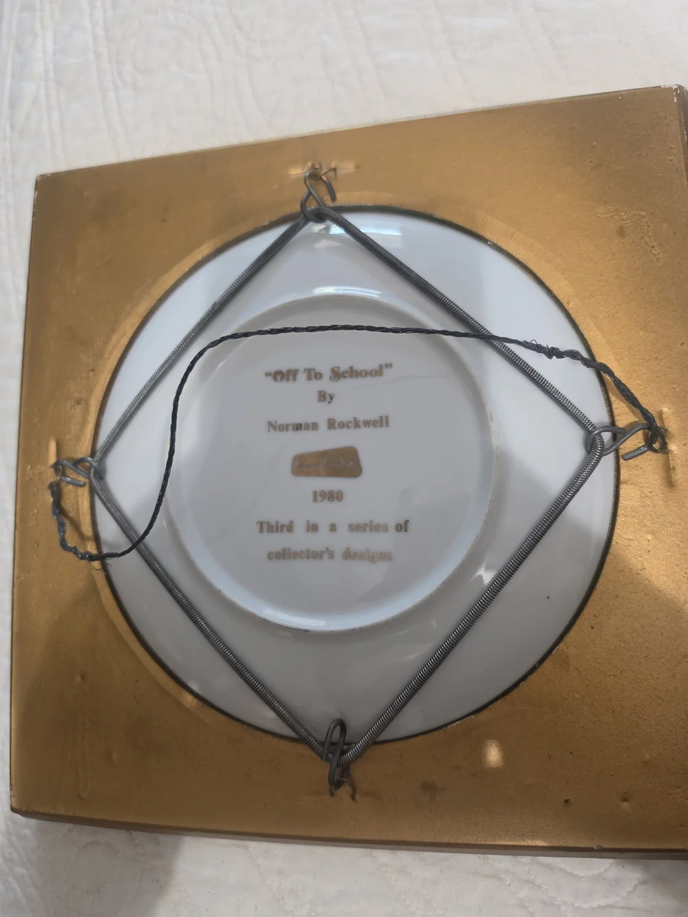 Norman Rockwell Vintage Plates Framed With Gold Plate Holders